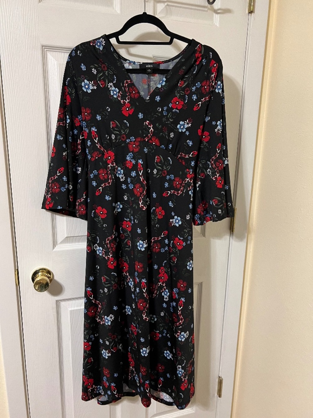 Ellos Snake and Flowers Tie-back Dress
